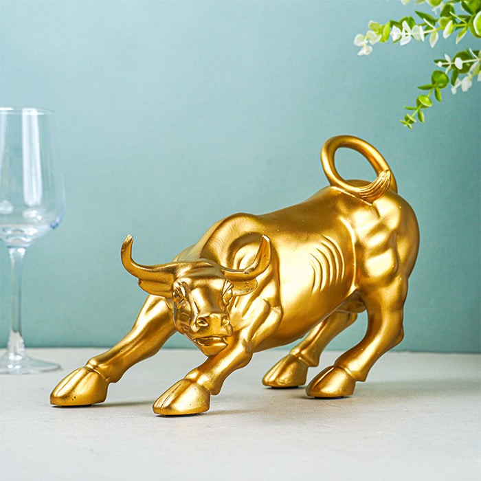 Gold Charging Bull Sculpture