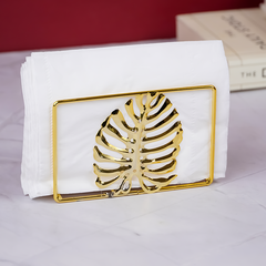 Gold Monstera Leaf Napkin Holder