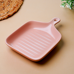 Blush Pink Ceramic Platter with Convenient Handle