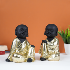 Charming Black and Gold Laughing Buddha