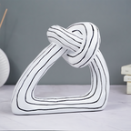 White and Black Striped Knot Sculpture