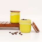 Ceramic Jars with Wooden Lids | Set of 2