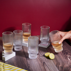 Premium Textured Drinking Glasses – Set of 6