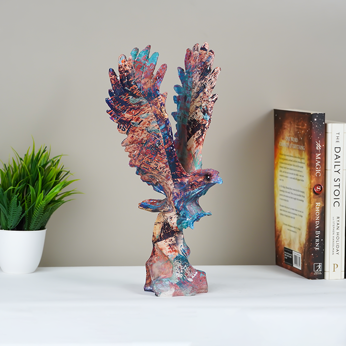 Vibrant Multicolored Eagle Figurine