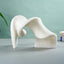 White Abstract Resin Sculpture with Fluid Folded Design