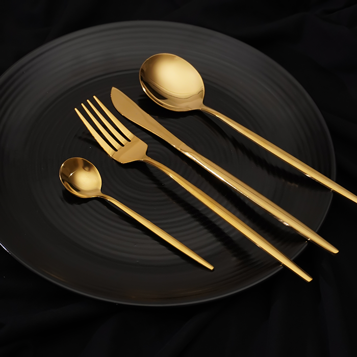 Luxurious Gold Stainless Steel Cutlery Set of 4