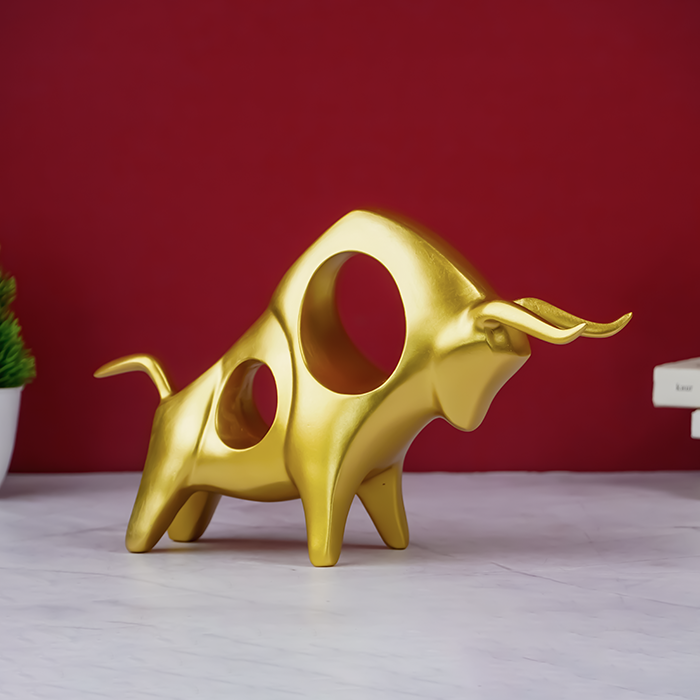 Abstract Bull Sculpture Locking Horns