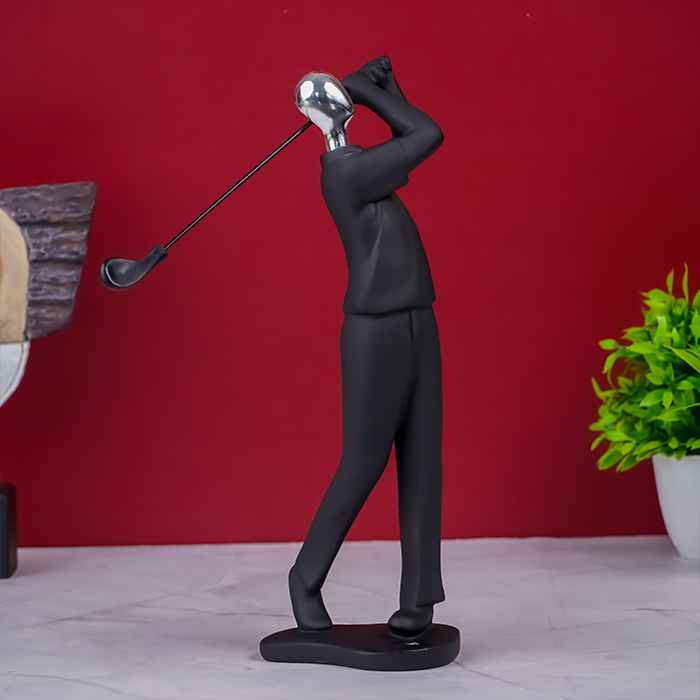 Black and Silver Golf Swing Sculpture Main image