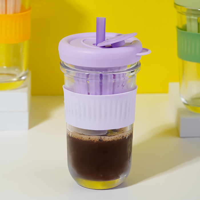 Violet Silicone Grip Sipper with Infuser