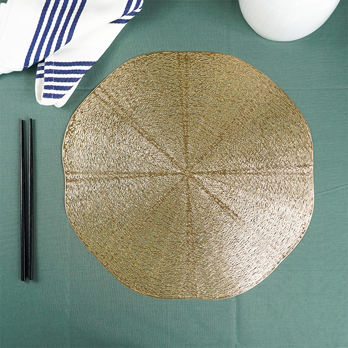 Golden Designer Table Mats | Set of 2,6