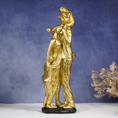 Golden Family Embrace Sculpture