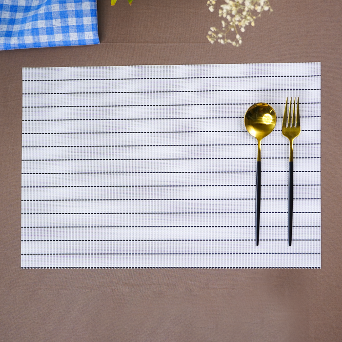 White Striped Table Mats