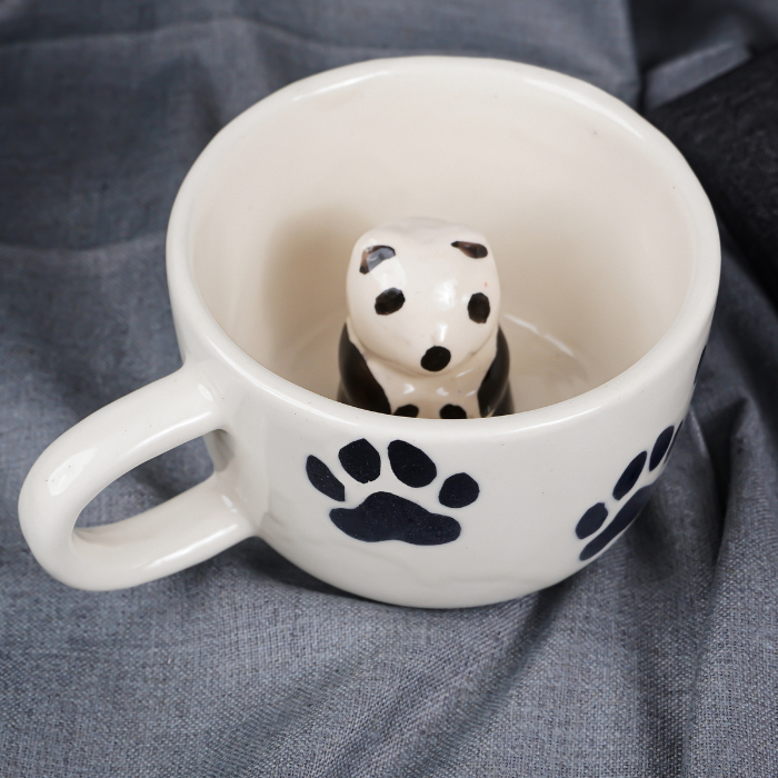 Ceramic Mug with Panda Figurine Inside