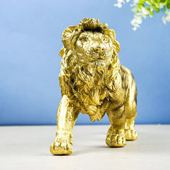 Gold Walking Lion Statue