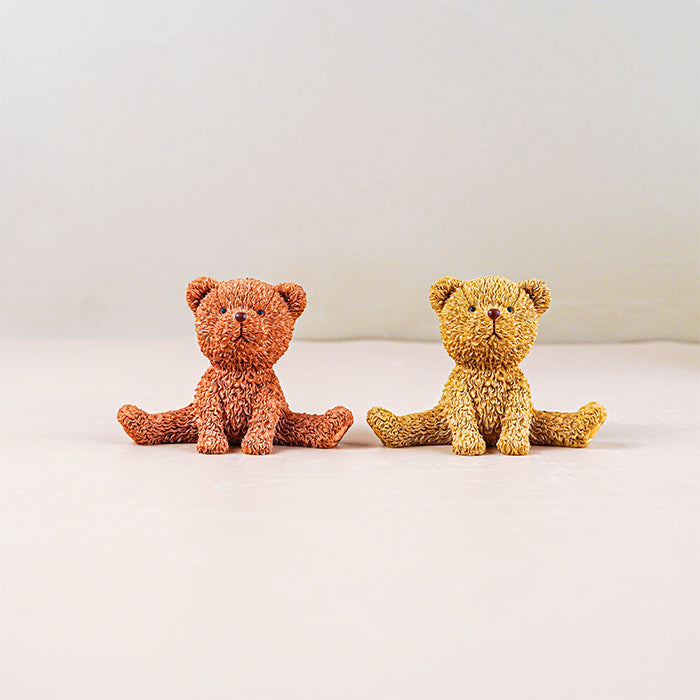 Brown and Yellow Sitting Teddy Bear | Set of 2