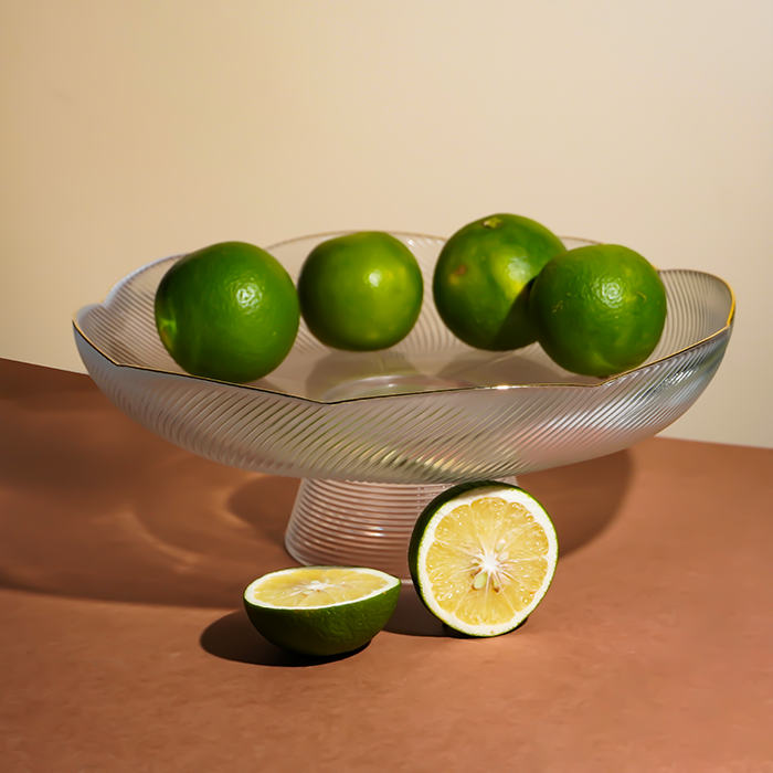 Translucent Ripple Glass Fruit Bowl - Large