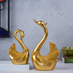 Gold Swan Statues