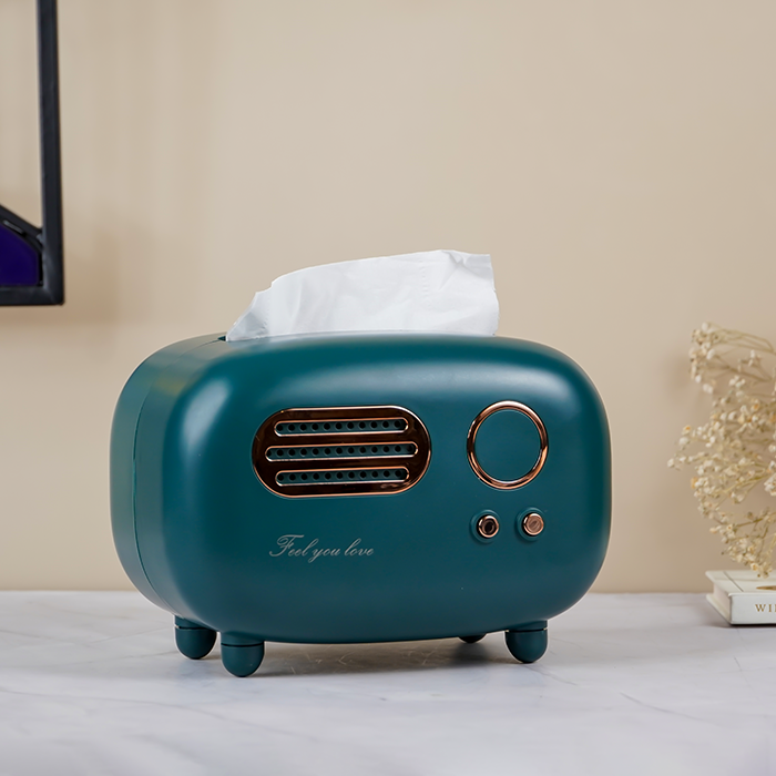 Teal Retro Tissue Box Cover