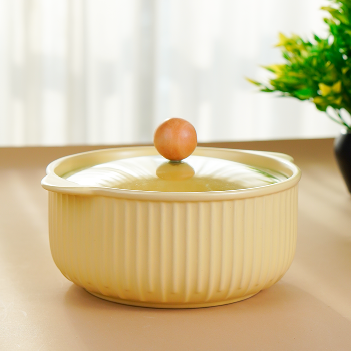 Yellow Sand Ceramic Casserole