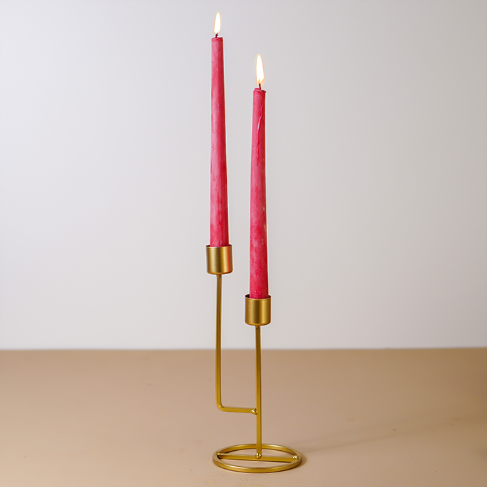 Golden Candle Holder – Dual-Level Design