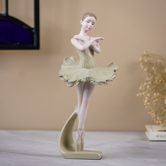 Pastel Green Standing Ballerina Figurine