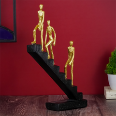 Men Climbing Staircase Sculpture - Modern Inspirational Art