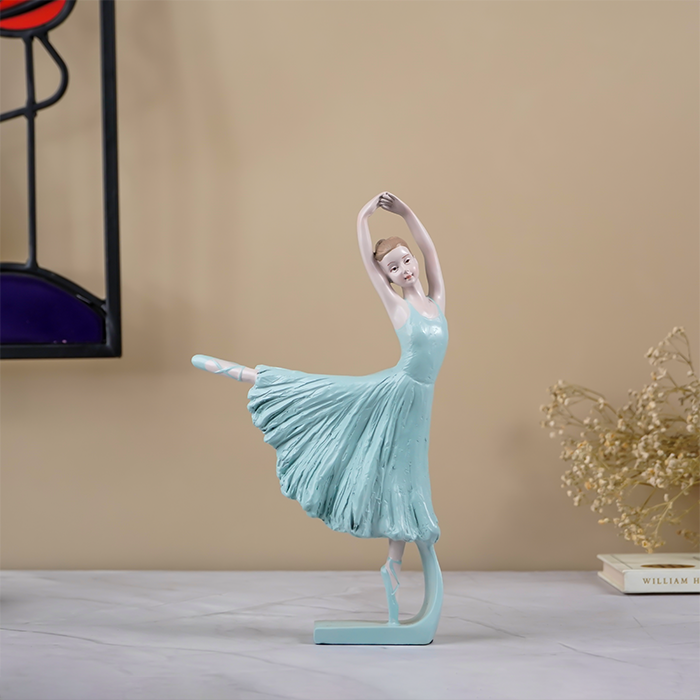 Dancing Aqua Blue Ballerina Figurine