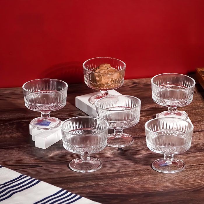 Clear Crystal Dessert Cups Set of 6