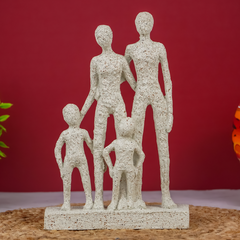 Beige Abstract Family Sculpture - Minimalist Art for Modern Decor