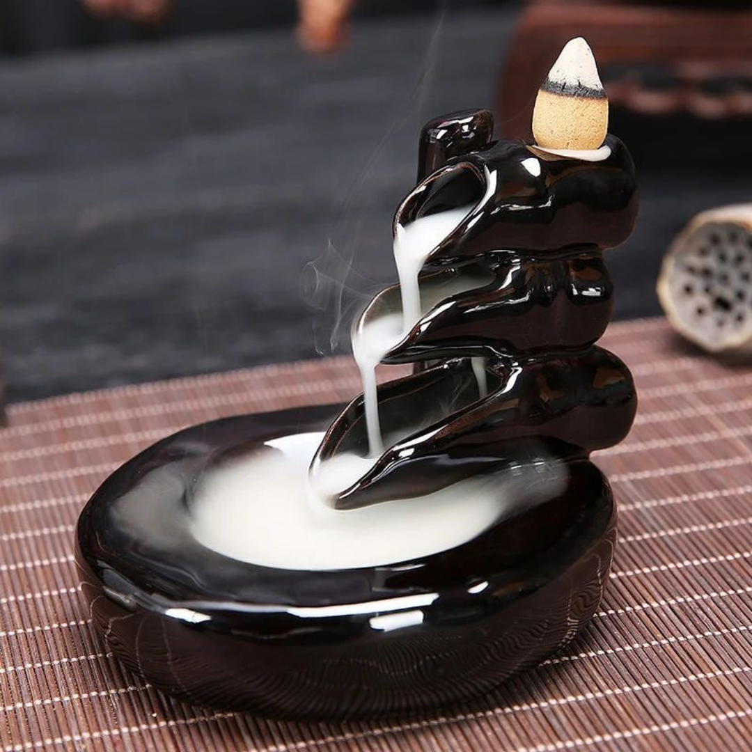 Ceramic Waterfall Smoke Backflow Cone Incense Holder