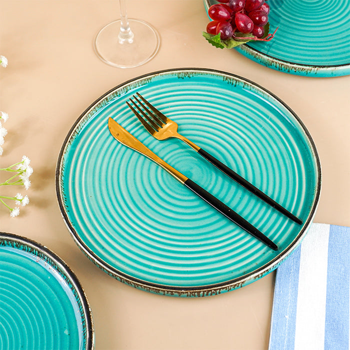 Teal Ceramic Dinnerware Set - Set of 2