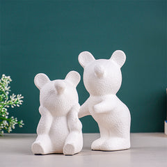 White Bear-Shaped Bookends