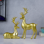 Gold Reindeer Statues