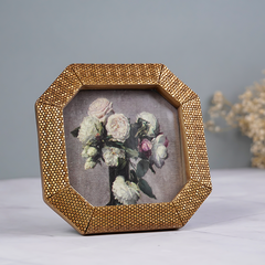 Gold Octagonal Photo Frame with Textured Detail