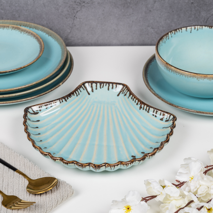 Blue Color Dinner Set - Set of 13