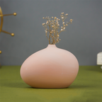 Matte Pink Pebble Vase with Organic Shape