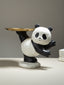 Black and White Panda Figurine with Gold Tray Holder