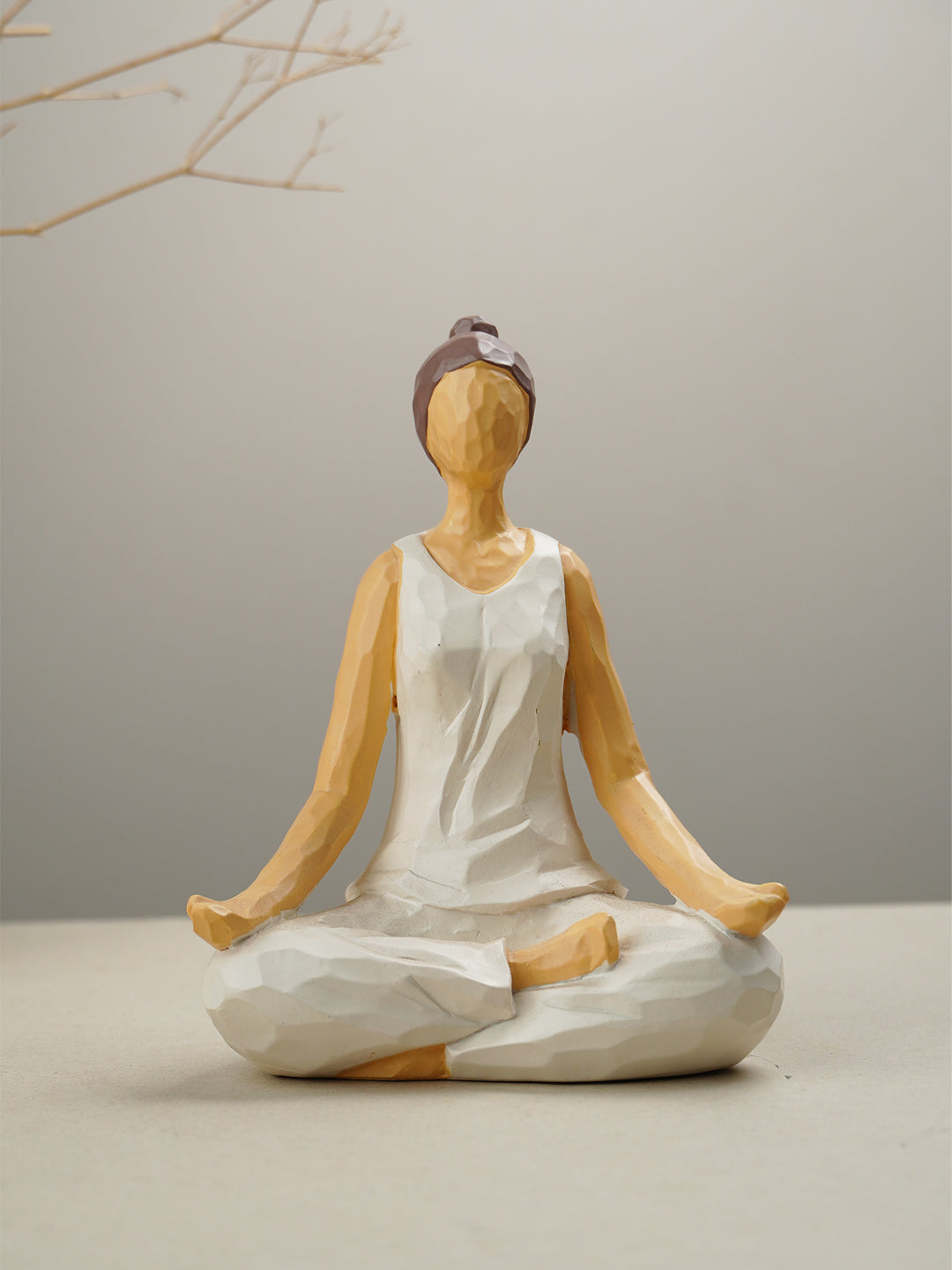 Yoga Figurine in White with Textured Finish Main image