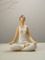 Yoga Figurine in White with Textured Finish