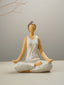 Yoga Figurine in White with Textured Finish