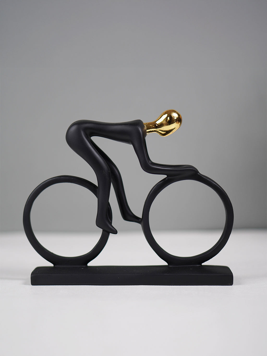 Black and Silver Cyclist Sculpture