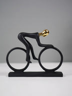 Black and Silver Cyclist Sculpture
