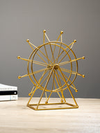 Gold Ferris Wheel Table Decor with Geometric Base