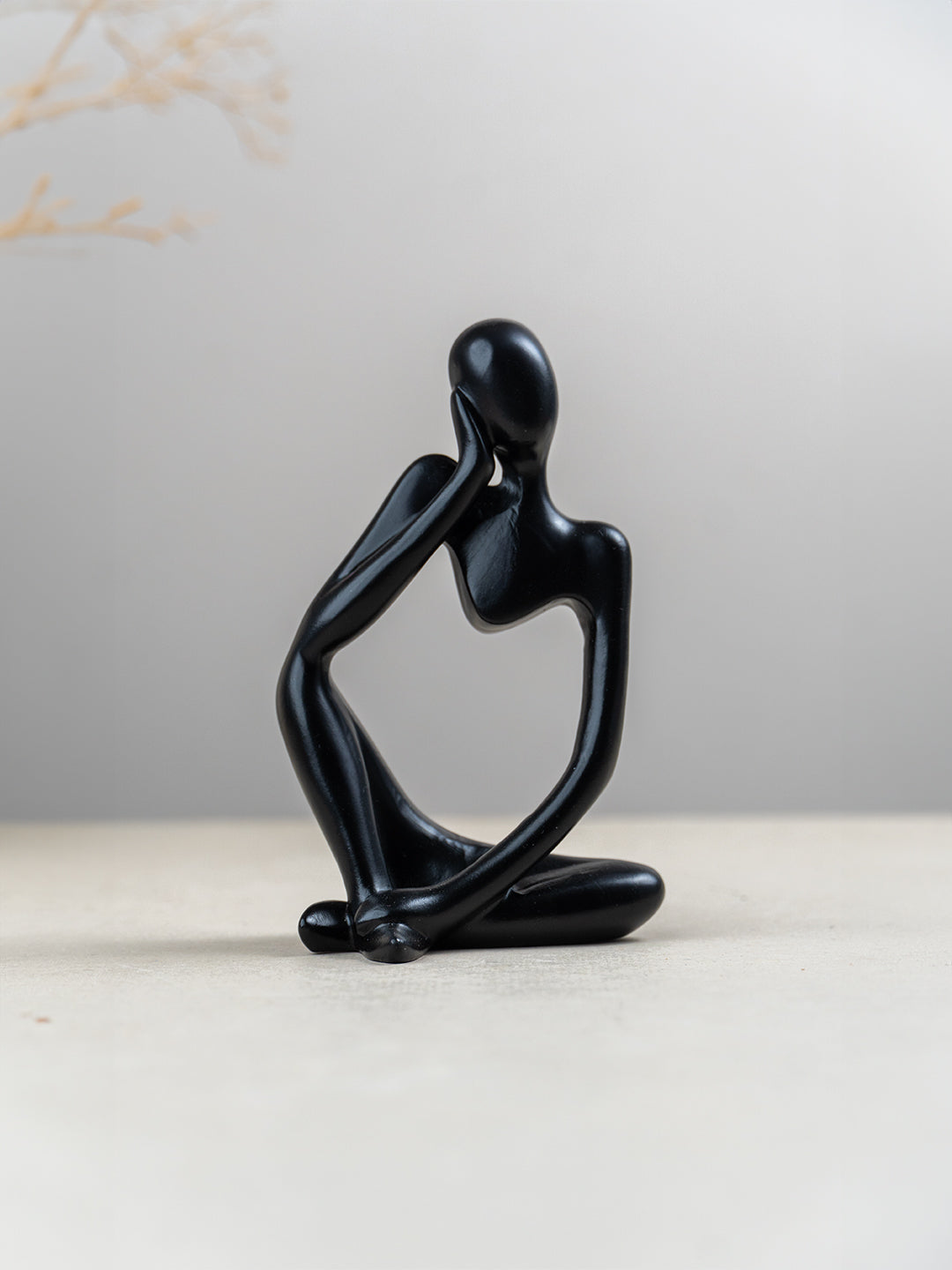 Black Abstract Thinker Sculpture with Modern Design Main image