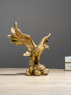 Golden Textured Eagle Sculpture