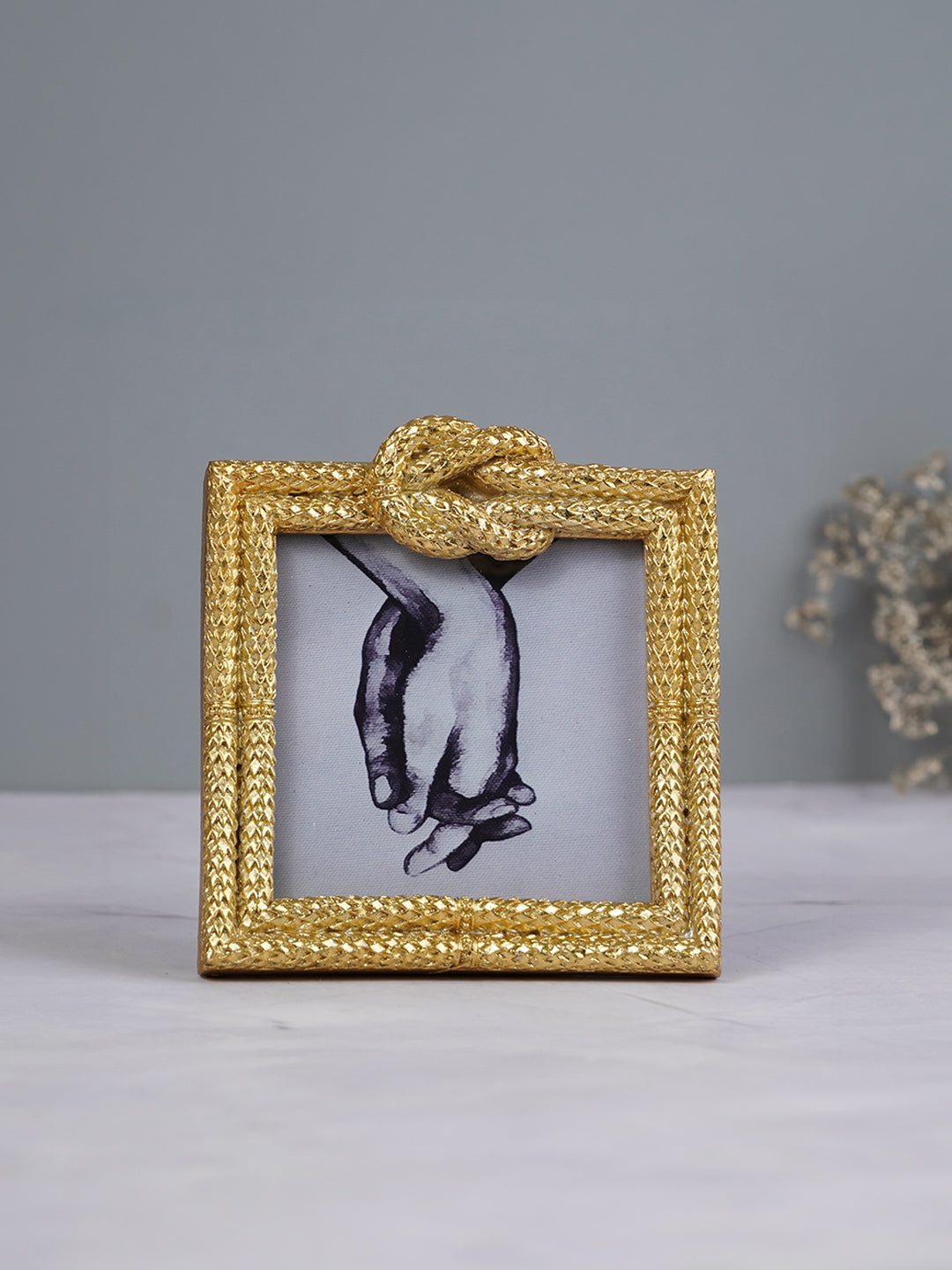 Gold Textured Photo Frame with Knot Detail Main image