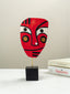 Handcrafted Red Abstract Face Sculpture