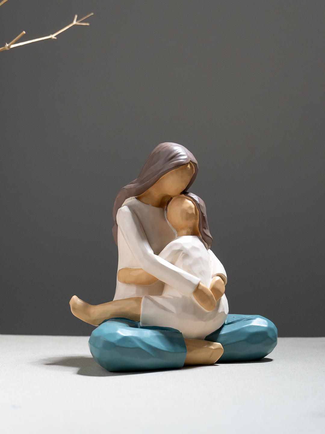 Mother and Daughter Figurine in Neutral Tones Secondary image