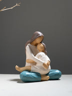 Mother and Daughter Figurine in Neutral Tones