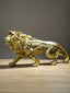 Gold Walking Lion Statue